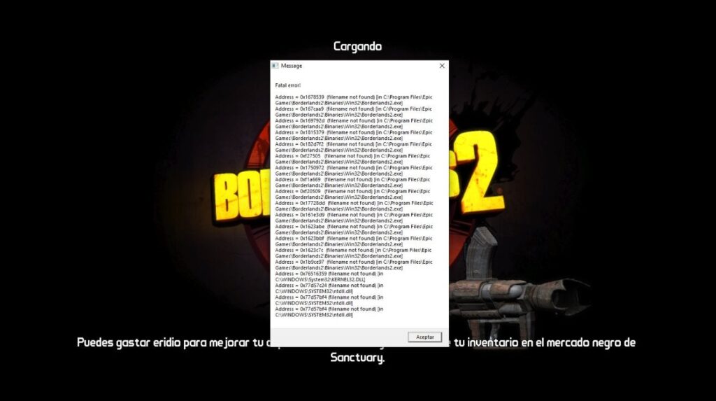 Borderlands 2 fatal error как исправить