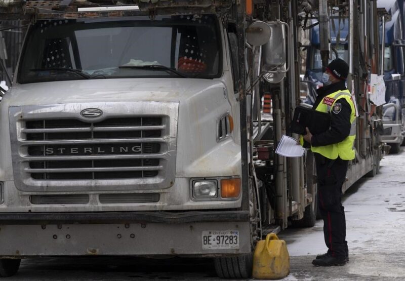 policeman and truck